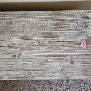 Gold 17" necklace with pink tassel, $5